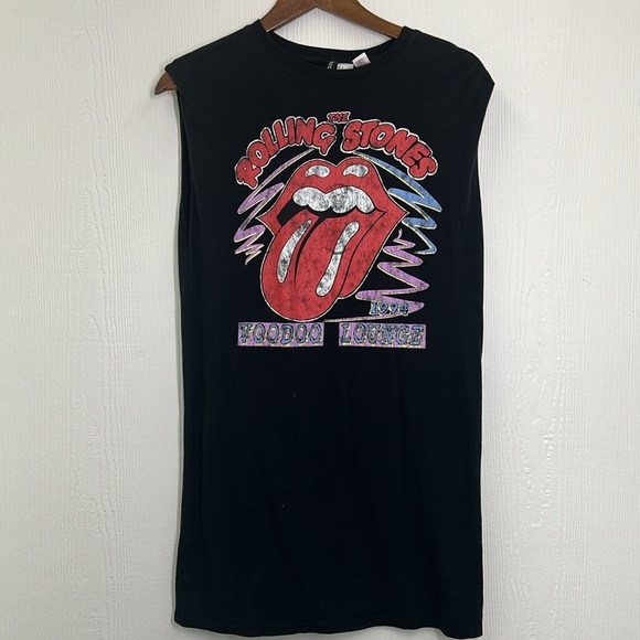 H&M - The Rolling Stones Voodoo Lounge Graphic Sleeveless T Shirt Dress Size S - Picture 7 of 9